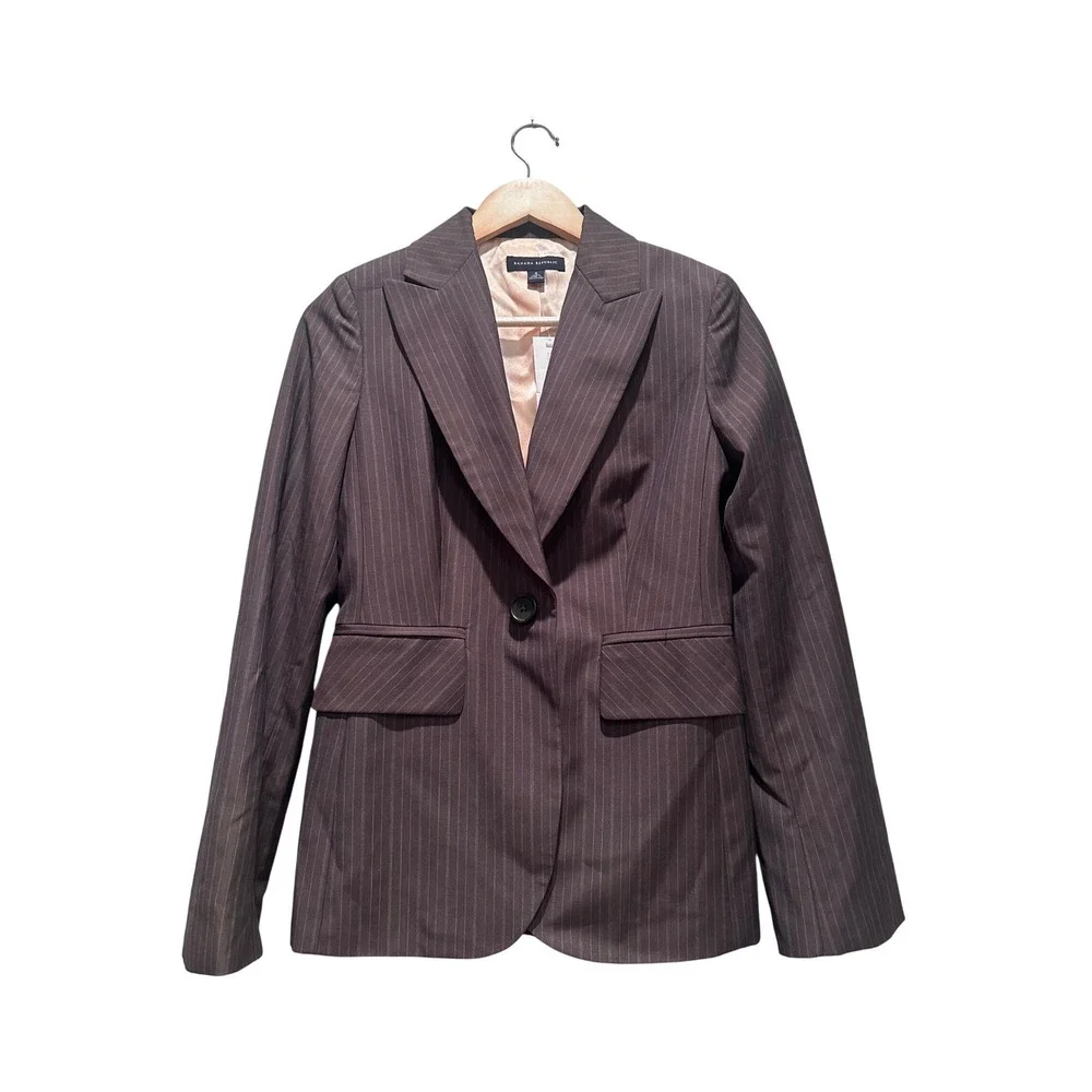 Banana‎ Republic Gray Striped Wool Blazer Size 4 Business Casual Capsule Work